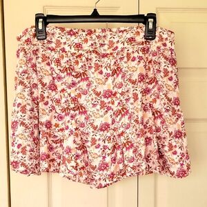 Jessica Simpson Floral 15" Skort with Pink and Red Pattern
